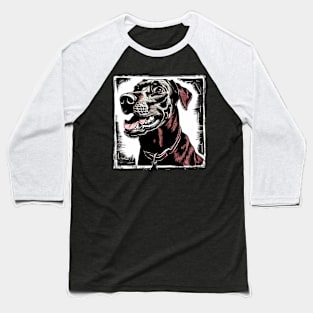 Retro Art Dobermann Dog Lover Baseball T-Shirt